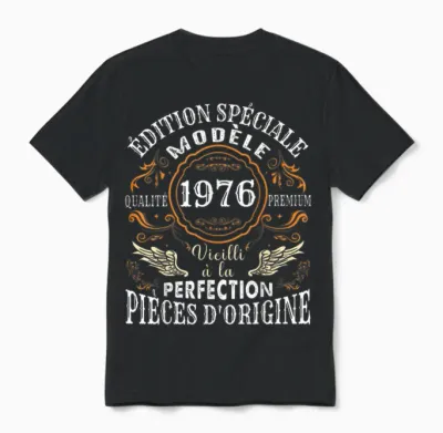 Birthday 48 Years Man Woman Humour 1976 T-Shirt, Black, S Unisex T-Shirt - Black