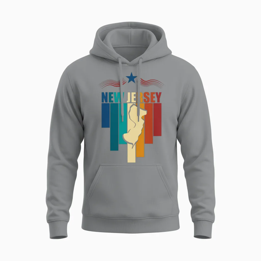 New Jersey Retro Unisex Hoodie - Sport Grey