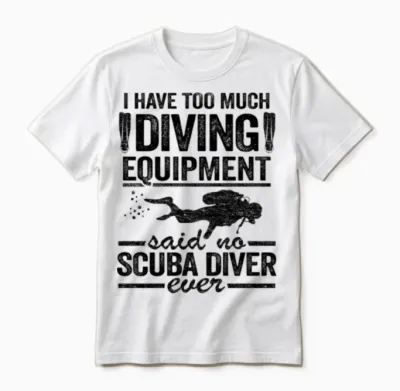 Funny Diver Equipment Scuba Diving Quote Divers Unisex T-Shirt - White