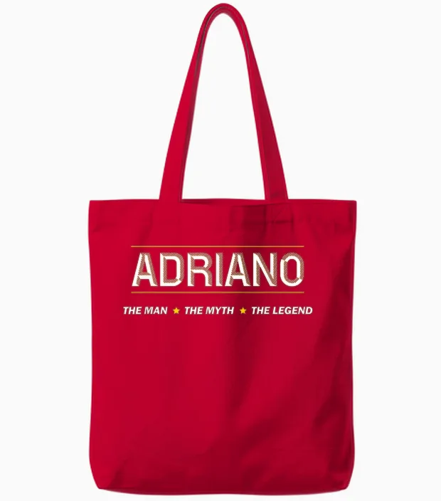 Adriano Der Mann, Der Mythos, Die Legende | Jungenname Für Herren — Lustig Tote Bags in Red