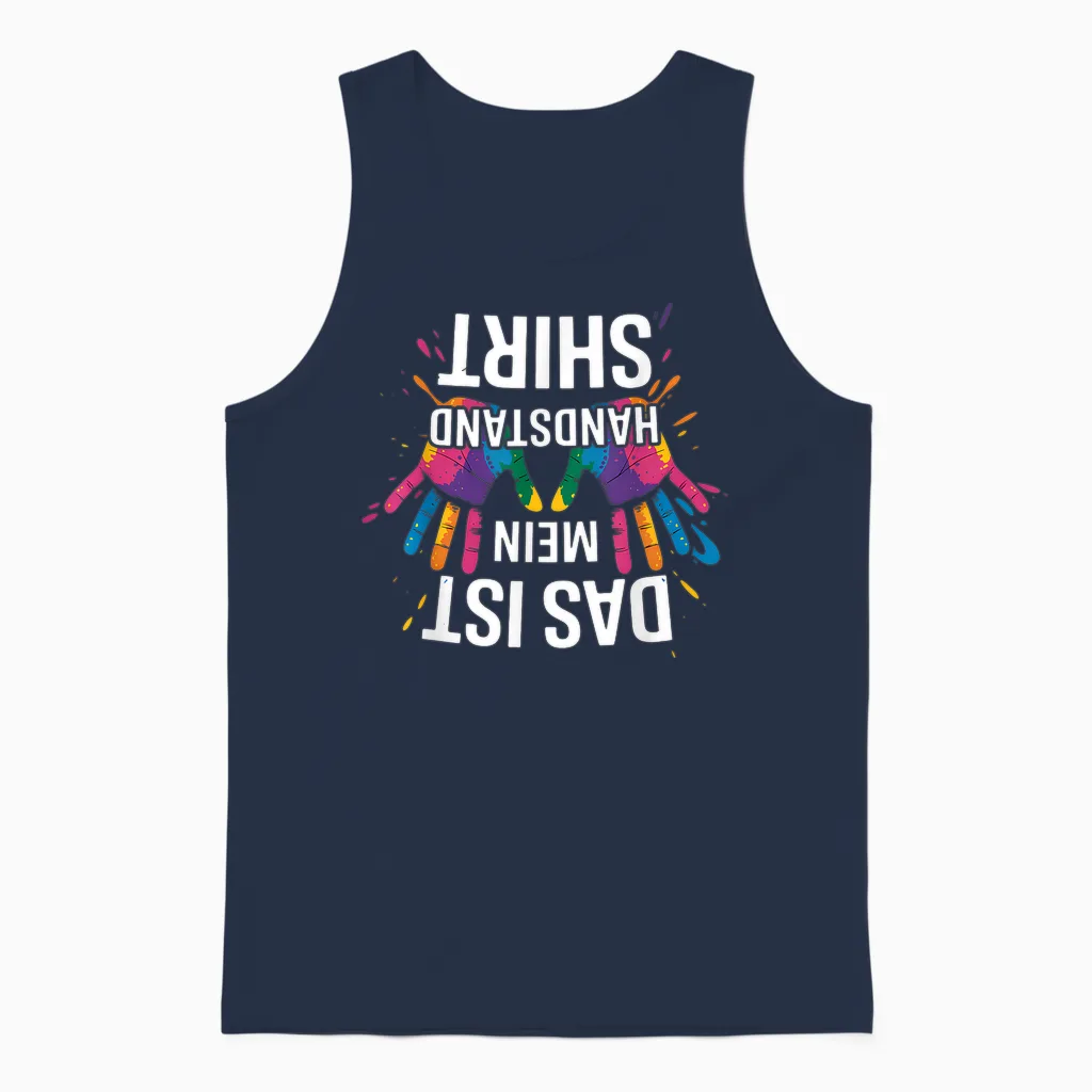 T-Shirt with German Text "turnerin Gymnastik Turnen Das Ist Mein Handstand" Unisex Tank Top in Navy
