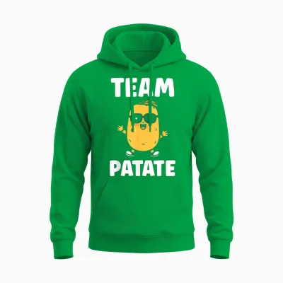 Funny Little Potato Quote Team Potato T-Shirt, Black, S Unisex Hoodie - Irish Green