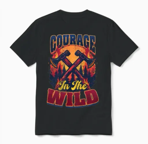 Wildland Firefighter Courage in the Wild Unisex T-Shirt - Black