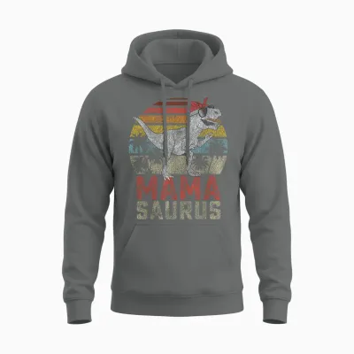 Mamasaurus T Rex Dinosaur Mama Saurus Family Matching Women Unisex Hoodie - Graphite Heather