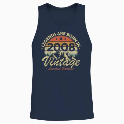 Legends Are Born in 2008 Birthday Gift 18 Years Old Unisex Tank Top - Navy
