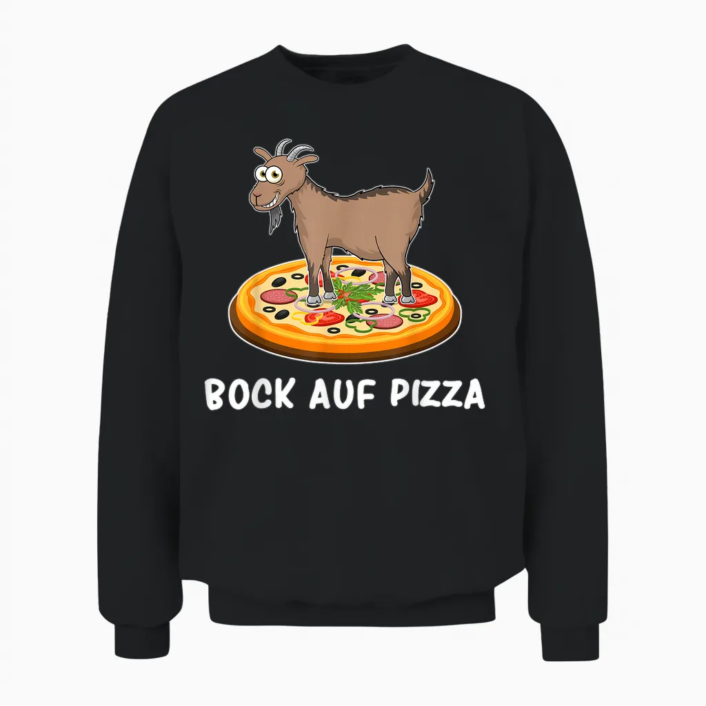 Pizza Sayings Pizza Baker Pizza Lovers Bock on Pizza T-Shirt, Black, S Unisex Sweatshirt in Black