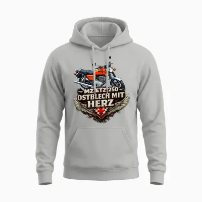 Mz Etz 250 Mofa Kult Motorrad Ddr Klassiker Retro Design Unisex Hoodie - Ash