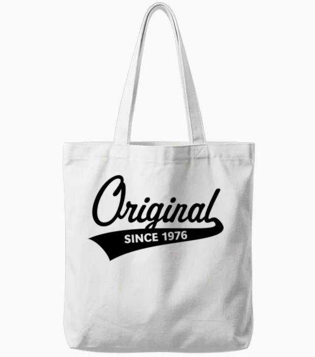 Original Since 1976 (year of Birth, Birthday / B) Tote Bags in White
