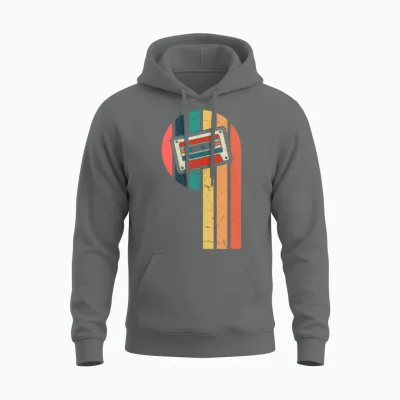 Retro Mixtape Cassette Retro 80s 90s Unisex Hoodie - Graphite Heather