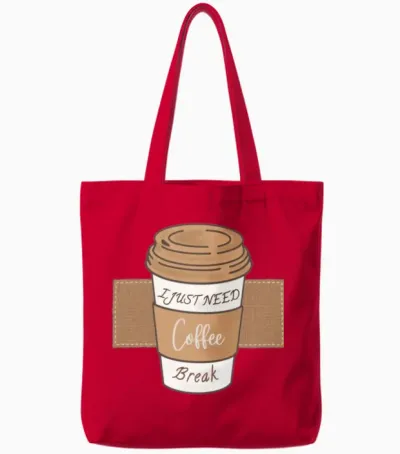 Just Coffee Break Tote Bags - Red