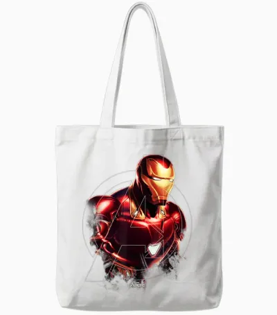 Marvel Avengers Endgame Iron Man Portrait Tote Bags - White