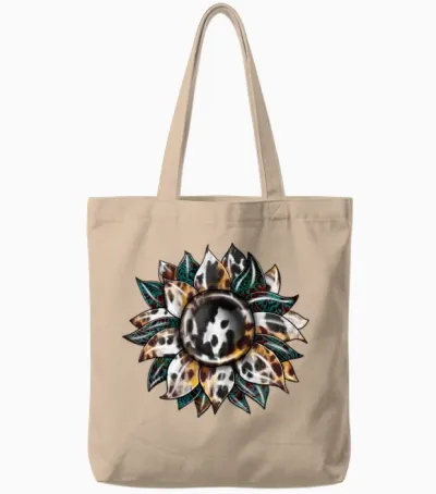 Western Sunflower Tote Bags - Natural