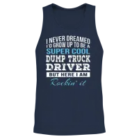 Funny Dump Truck Driver — Truckers Unisex Tank Top - Navy – 2
