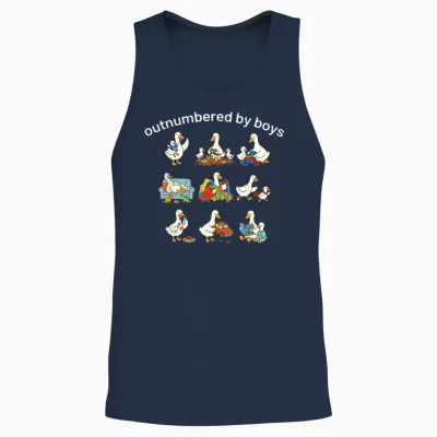 Outnumbered by Boys Unisex Tank Top - Navy