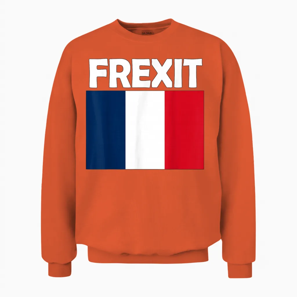 Frexit Retrait De La France De L'union Européenne Anti Eu Unisex Sweatshirt in Orange