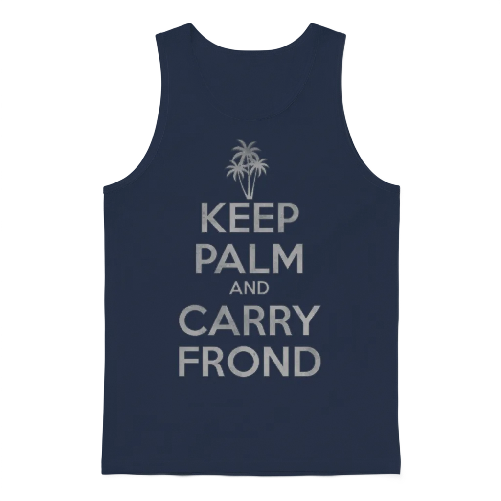 Keep Palm and Carry Frond Unisex Tank Top - Navy
