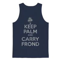 Keep Palm and Carry Frond Unisex Tank Top - Navy – 1