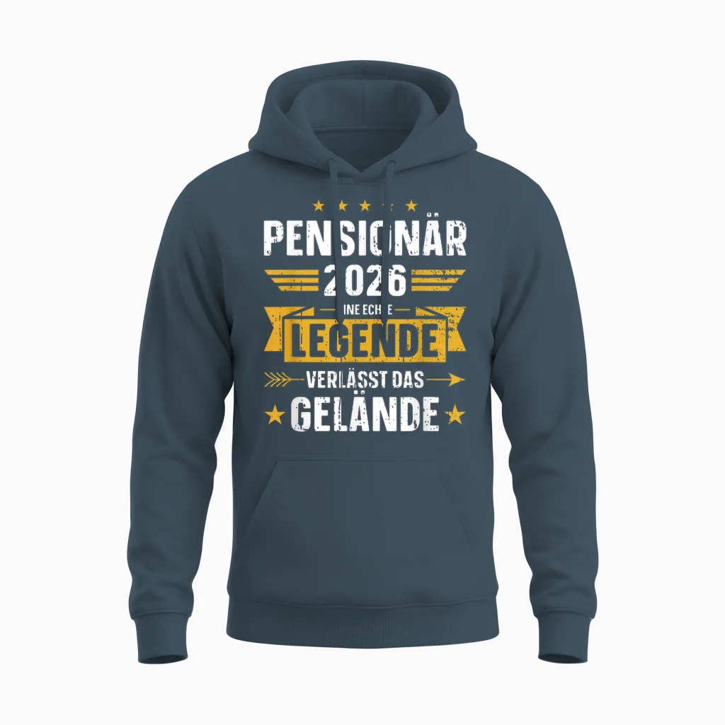 Pensionär 2026 Real Legend Leaves Terrain Pension Unisex Hoodie in Dark Heather