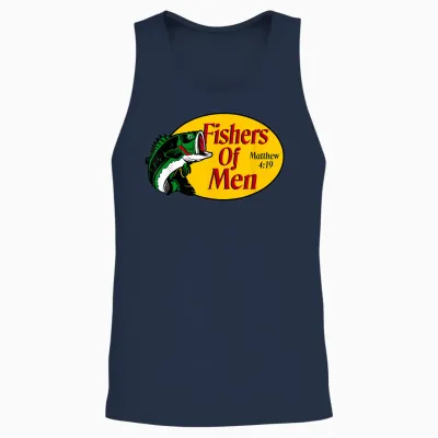 Fishers of Men Matthew 4-19 Bible Christian Fishing Lovers Unisex Tank Top - Navy