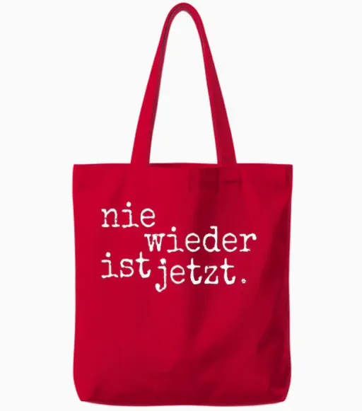 #niewiederistjetzt | Nie Wieder Ist Jetzt | Anti-Fascism Tote Bags - Red