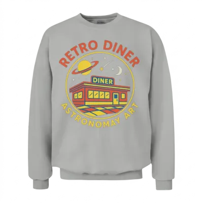 Retro Space Diner Astronomy Art Unisex Sweatshirt - Ash