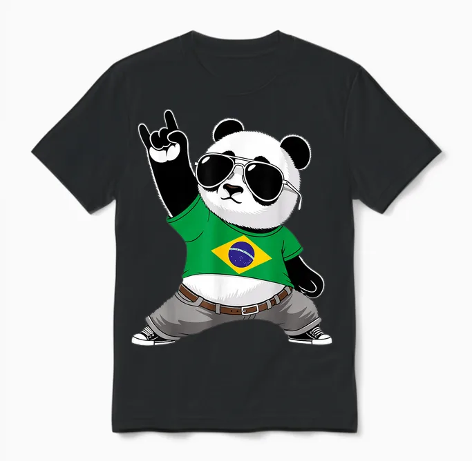 Brasilien Flagge Herren Damen Kinder Brasilien Unisex T-Shirt in Black