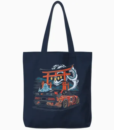 Japanese Car Tshirt Jdm Japan Street Racing Tote Bags - Navy