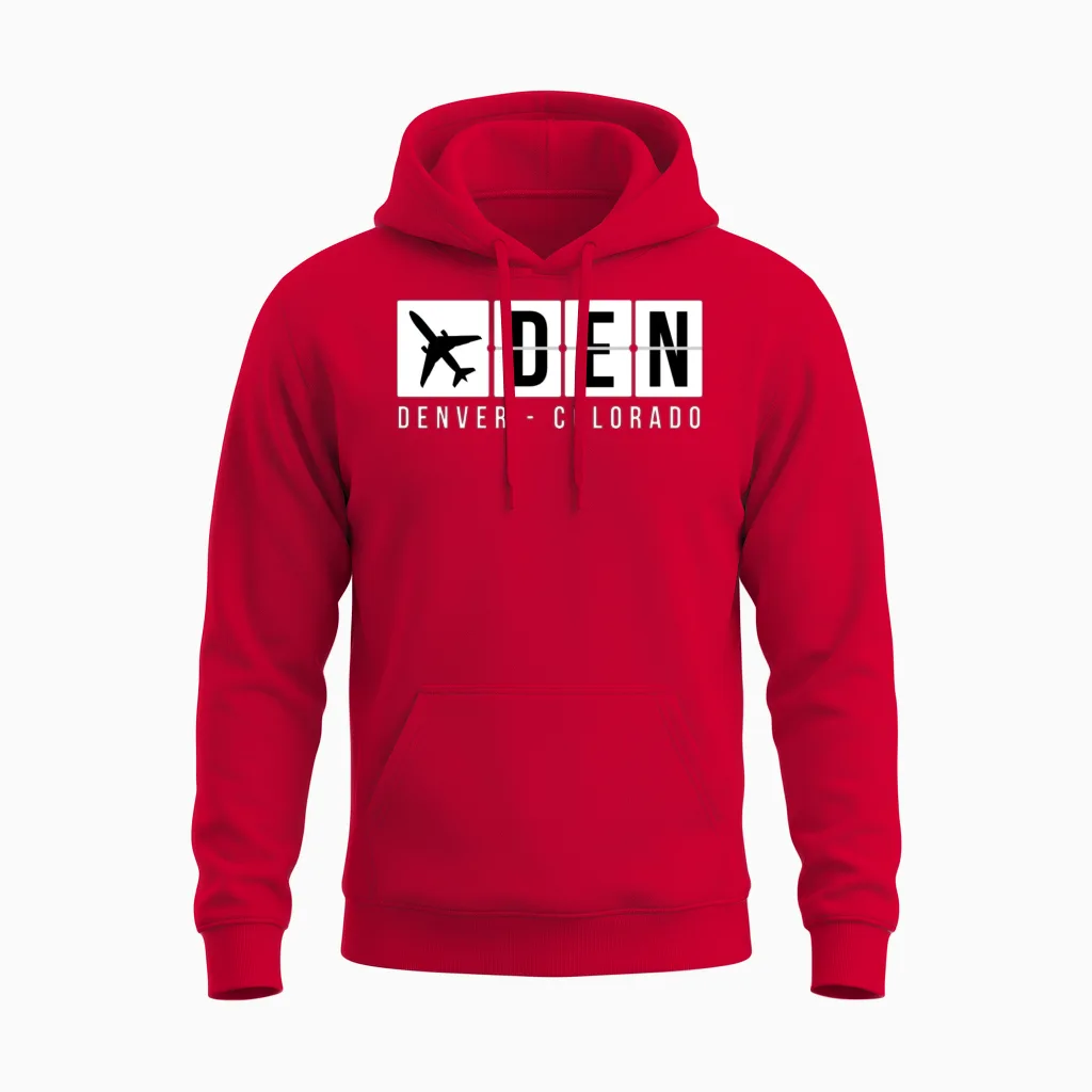 Denver Airport Code Unisex Hoodie in Red