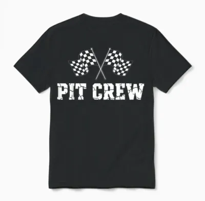 Pit Crew Race Car Birthday Party Family Matching Car Racing Unisex T-Shirt - Black