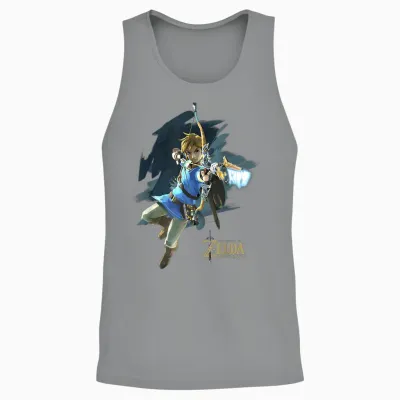 Legend of Zelda Breath of the Wild Link Archer Jump Shot C1 Unisex Tank Top - Sport Grey