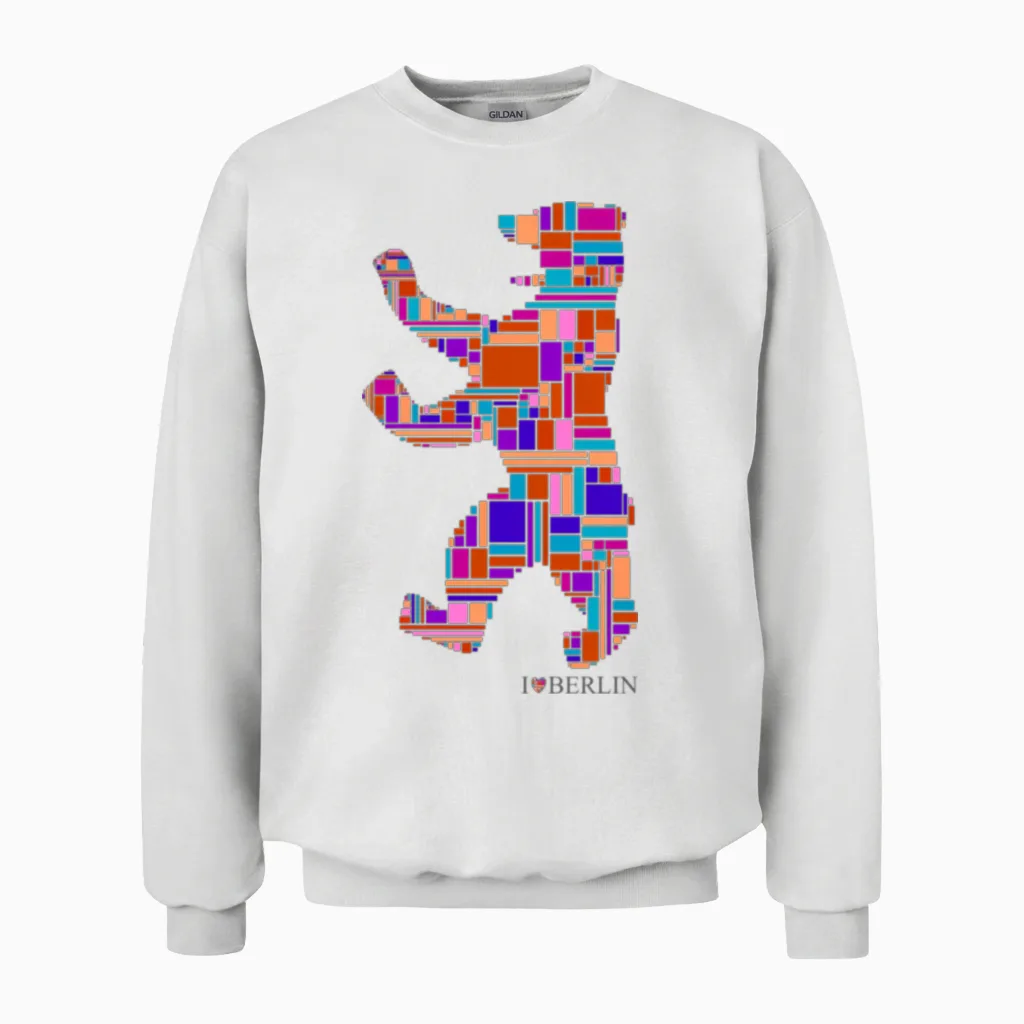 Berlin Berlin Bear I Love Berlin Unisex Sweatshirt in White