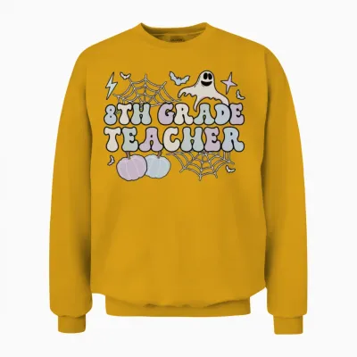 8th Grade Teacher Halloween Eighth Grade Crew Unisex Sweatshirt - Gold
