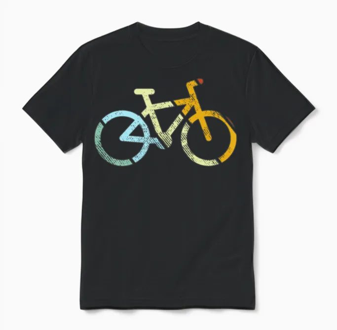Cycling Retro Unisex T-Shirt in Black