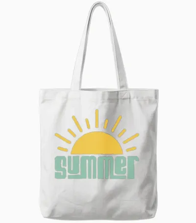 Summer Sunshine Retro Tote Bags - White