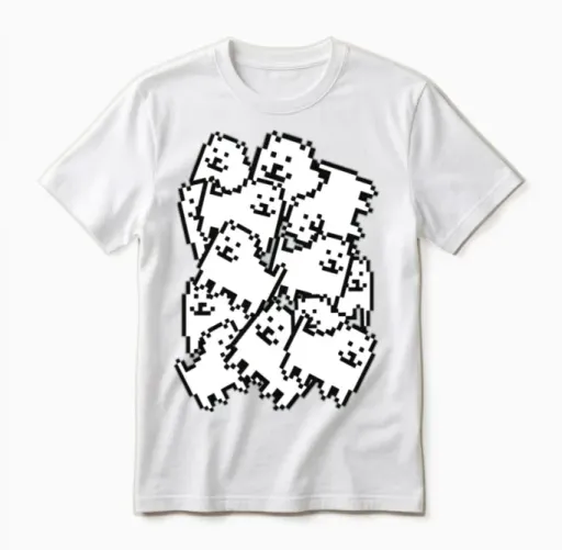 Undertale Annoying Dog Collage Unisex T-Shirt in White