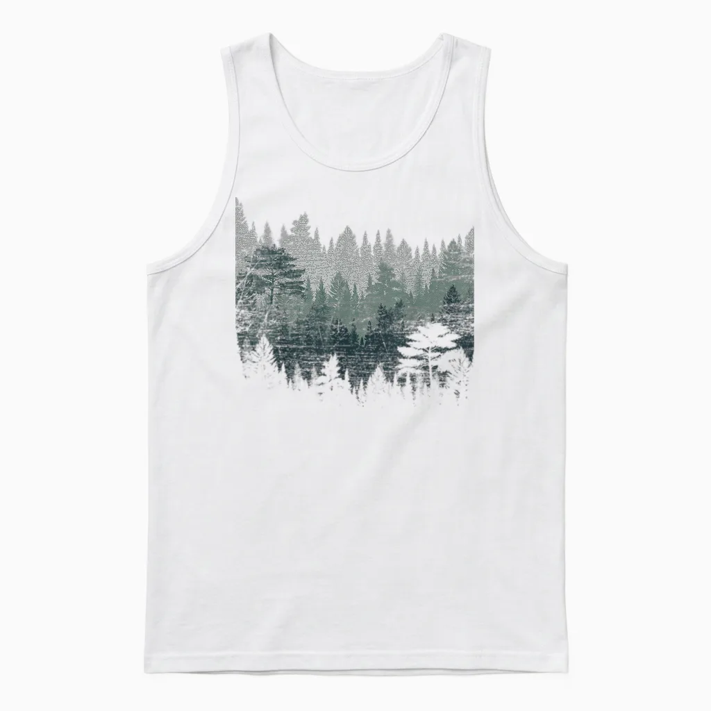 Night Nature Wildlife Trees Outdoor Forest T-Shirt Small Unisex Tank Top in White