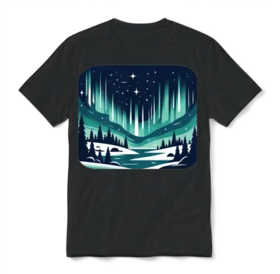 Northern Light Aurora Unisex T-Shirt - Black