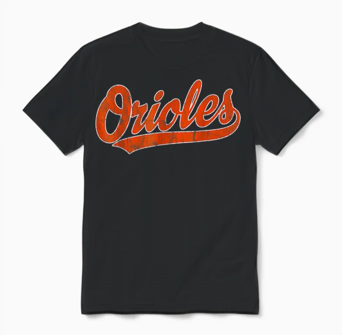 Retro Oriole Vintage Unisex T-Shirt in Black