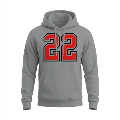 22 Sports Jersey Football Number Unisex Hoodie - Sport Grey