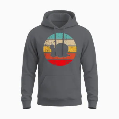 Snail Retro Unisex Hoodie - Charcoal
