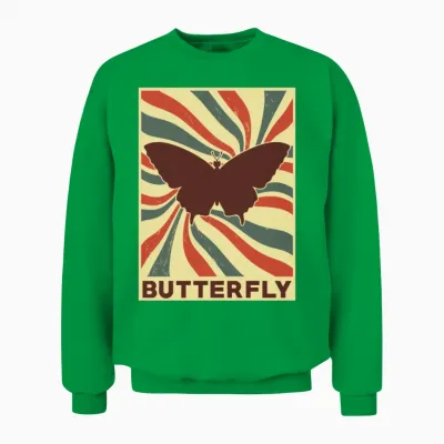 Butterfly Retro Vintage Unisex Sweatshirt - Irish Green