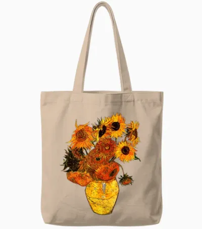 Van Gogh Sunflowers Tee Vintage Yellow Flowers Art Tote Bags - Natural