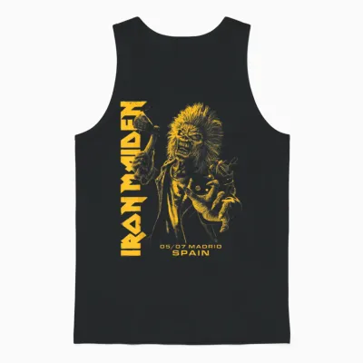 Iron Maiden - Run for Your Lives Tour Madrid Unisex Tank Top - Black