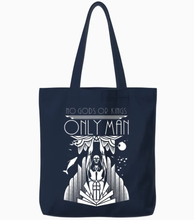 No Gods or Kings Only Man Christian & Faith Tote Bags in Navy