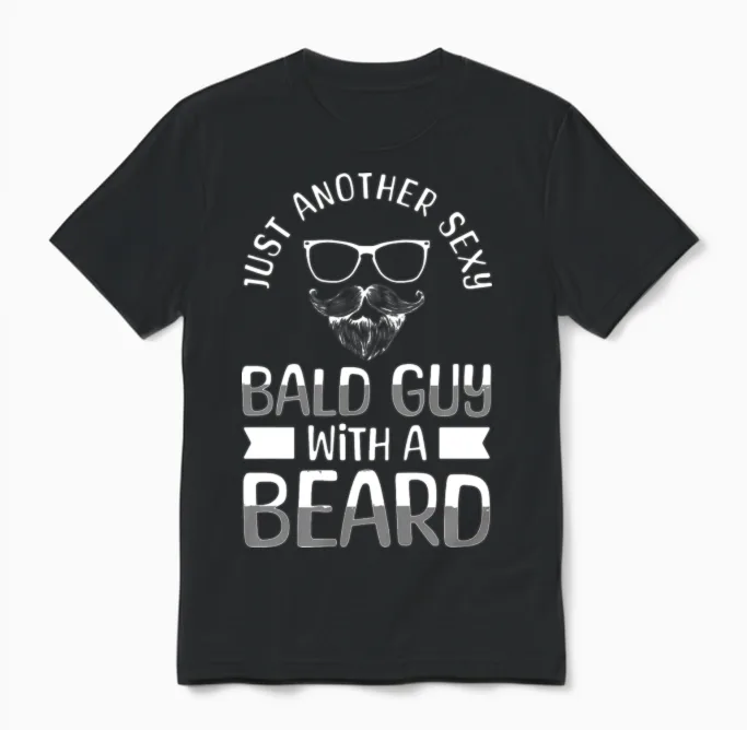 Bald Head Bald Man Manly Unisex T-Shirt in Black
