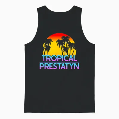 Prestatyn Uk Funny British Weather Unisex Tank Top - Black