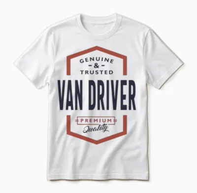 Van Driver Gift Funny Job Title Profession Unisex T-Shirt - White