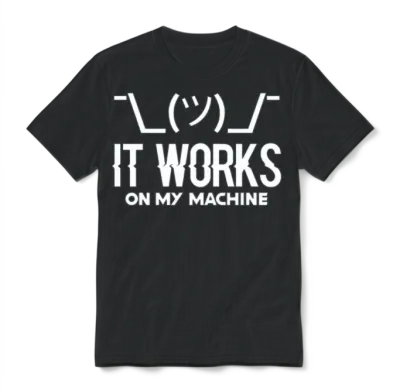 It Works on My Machine, Programmer Internet Meme Unisex T-Shirt - Black