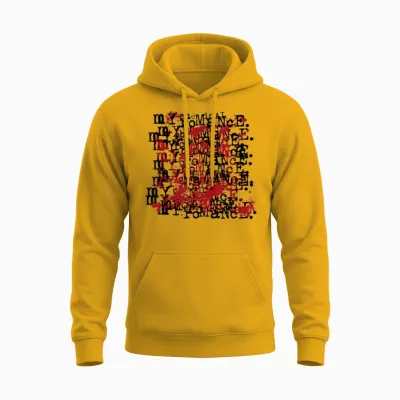 My Chemical Romance T-Shirt Mit Revenge Logo on Repeat - Damen, Weiß, S, Kurzarm, Klassisch, Unisex-Erwachsene, Polyester 100% Unisex Hoodie - Gold