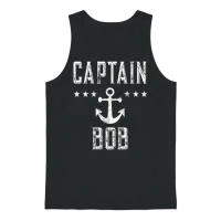 Boating Captain Retro Captain Bob Unisex Tank Top - Black – 1